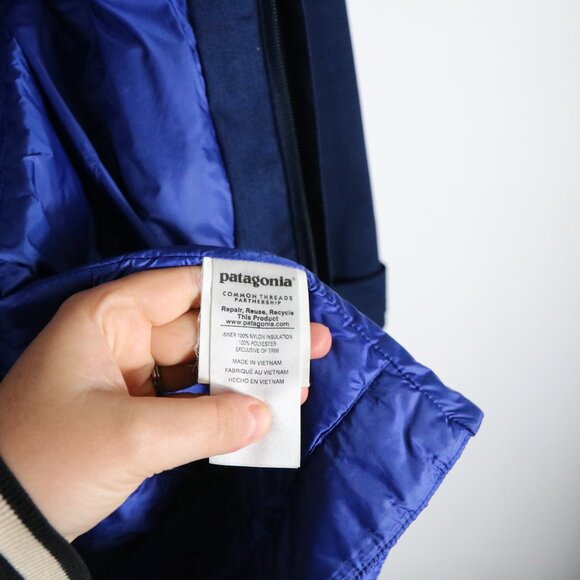 Patagonia Vosque 3 In 1 Parka Puffer Coat Womens XS Blue Long Winter - Picture 9 of 14